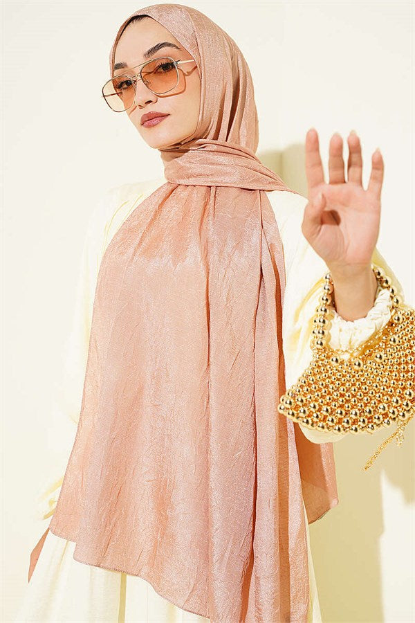 Monogram Patterned Crush Shawl Latte