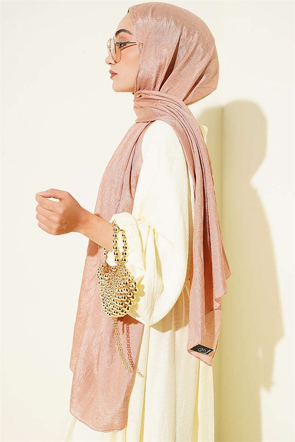 Monogram Patterned Crush Shawl Latte