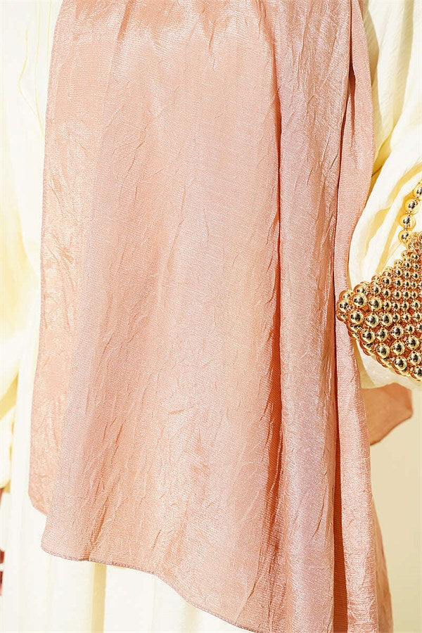 Monogram Patterned Crush Shawl Latte