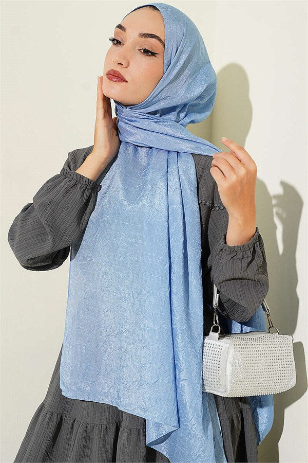 Monogram Patterned Knit Scarf, Blue