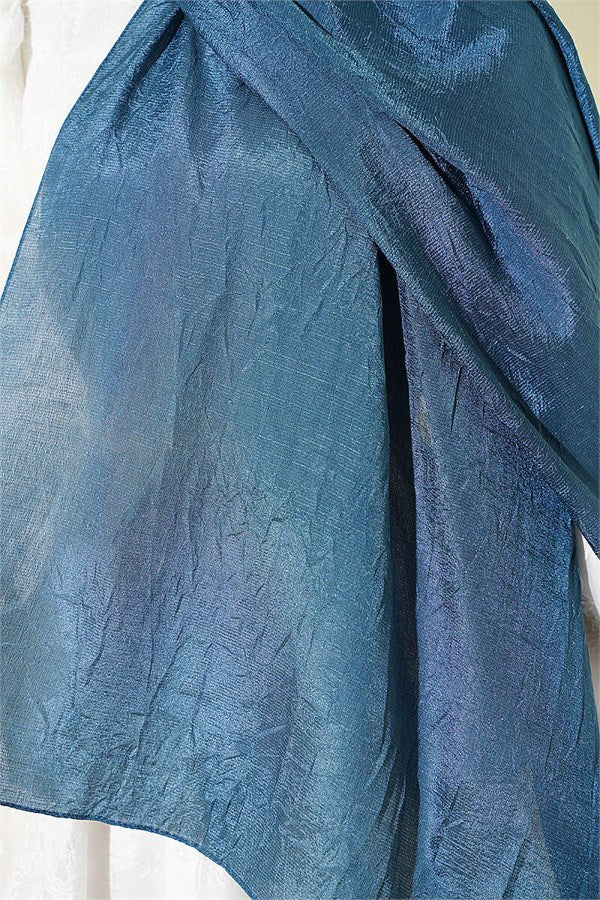 Monogram Patterned Scarf in Petrol Blue