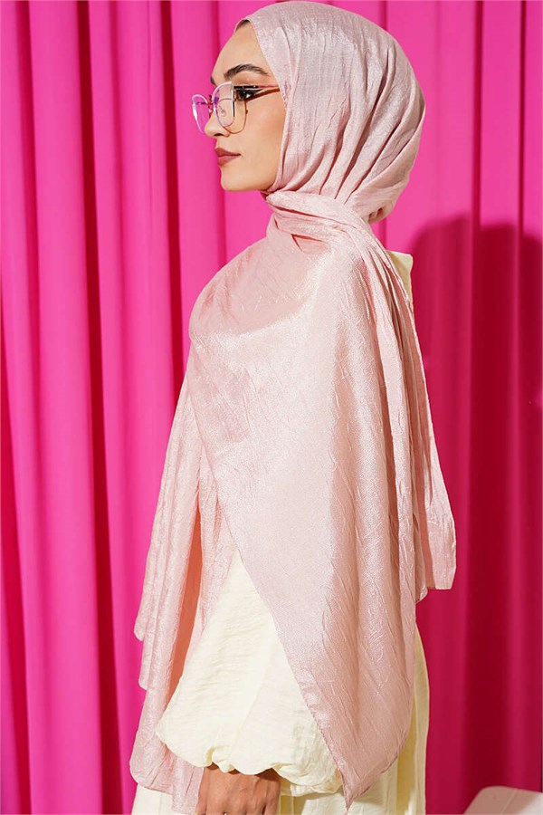 Monogram Patterned Scarf in Powder Pink