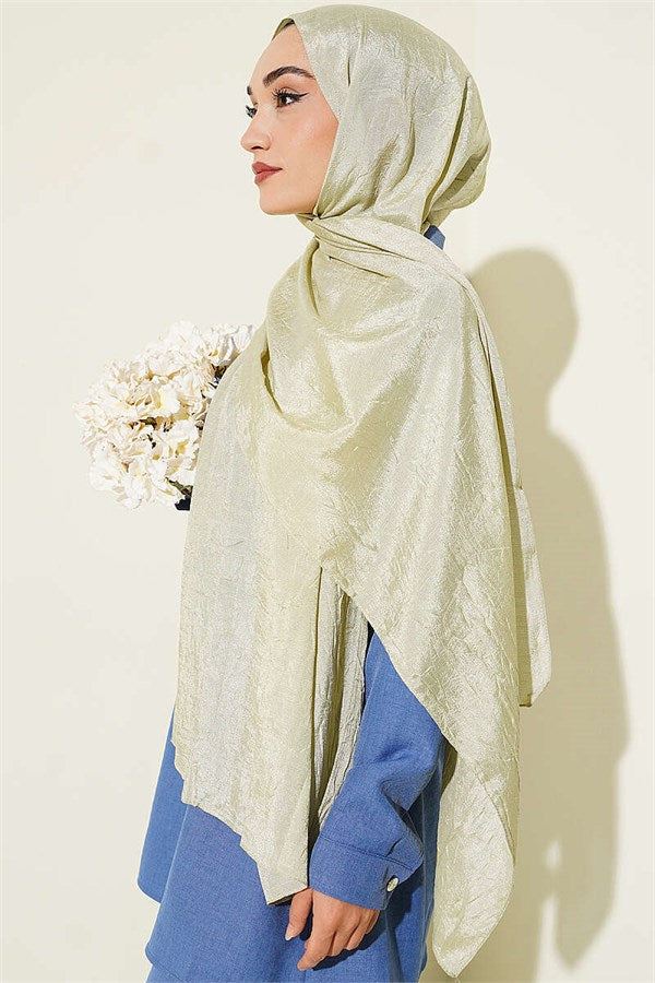 Monogram Patterned Crash Scarf, Aqua Green