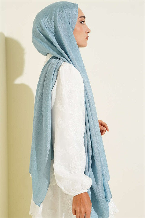 Monogram Patterned Crash Scarf Turquoise