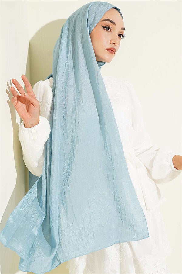 Monogram Patterned Crash Scarf Turquoise