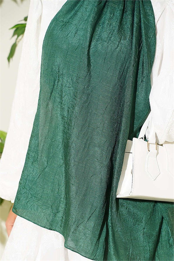 Monogram Patterned Crash Scarf Emerald