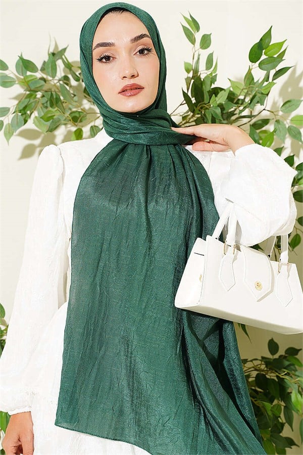 Monogram Patterned Crash Scarf Emerald