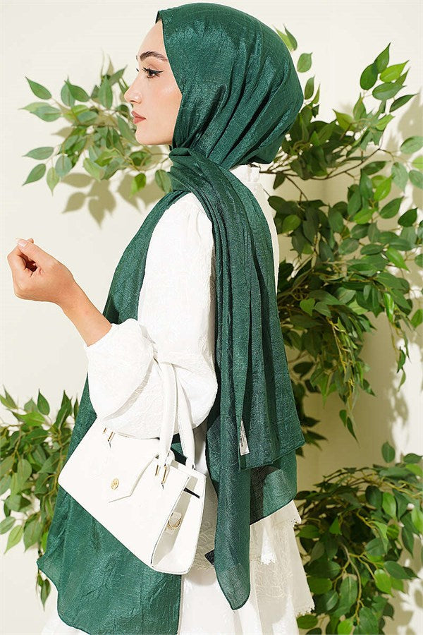 Monogram Patterned Crash Scarf Emerald