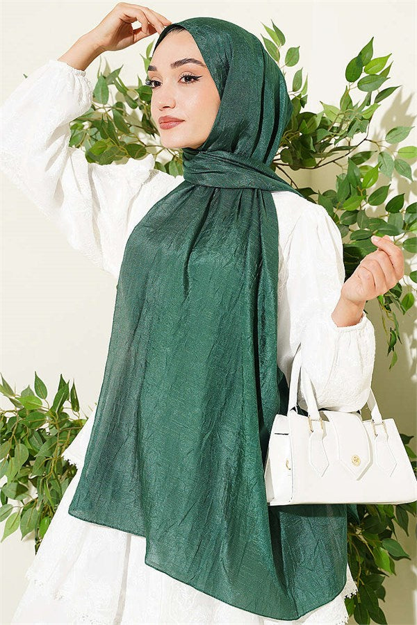 Monogram Patterned Crash Scarf Emerald