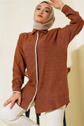 Embroidered Detailed Shirt Brown