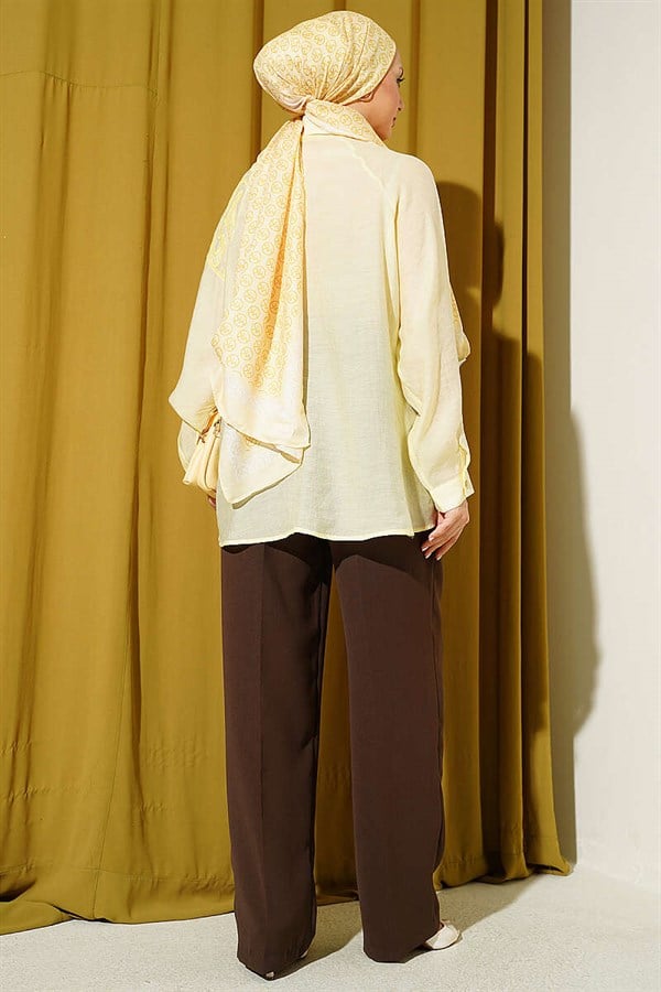 Embroidered Detail Shirt, Yellow