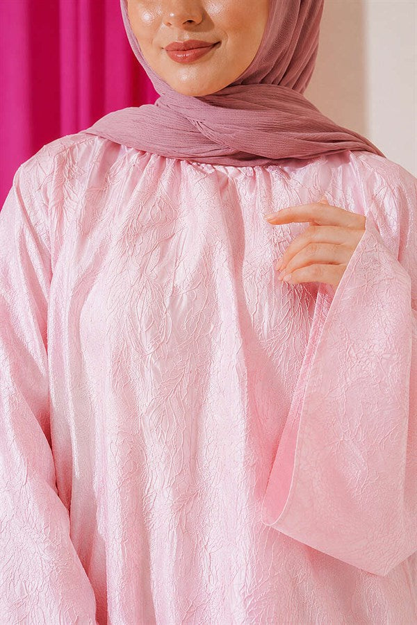 Embroidered Spanish Sleeve Blouse Pink