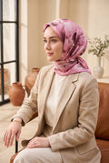 Natural Floral Pattern Scarf Series Rose Pink