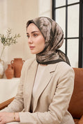 Natural Floral Pattern Scarf Series Coffee