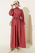 Ribbed Lace Detail Dress, Rose Pink
