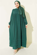 Ribbed Detail Knitted Dress Green