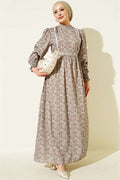 Ribbed Lace Patterned Dress in Light Green