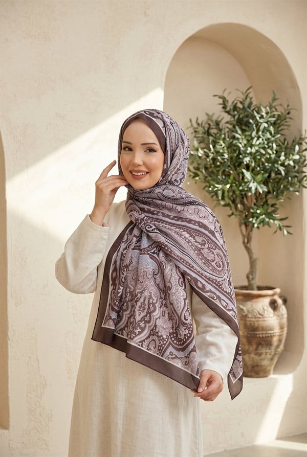 Neva Ethnic Pattern Scarf Series Coffee