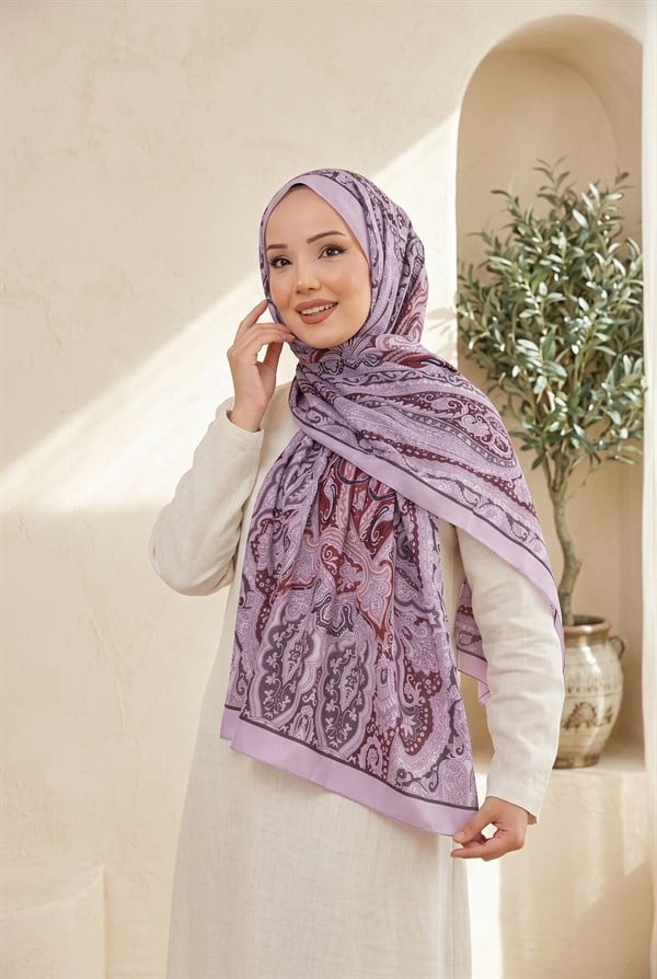 Neva Ethnic Pattern Shawl Series Lilac