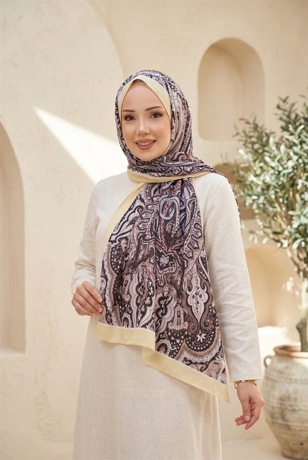 Neva Ethnic Pattern Scarf Series Yellow