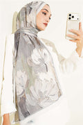 Lotus Patterned Bamboo Krasnoye Shawl Beige