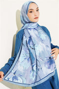 Lotus Patterned Bamboo Kash Shawl Grey