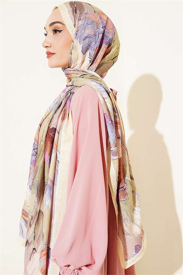 Lotus Patterned Bamboo Krasnoye Shawl Yellow