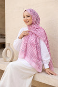 Nora Patterned Scarf Series Pink