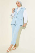 Blue Vest 2 Piece Set with Shoulder Epaulets and Gold Buttons