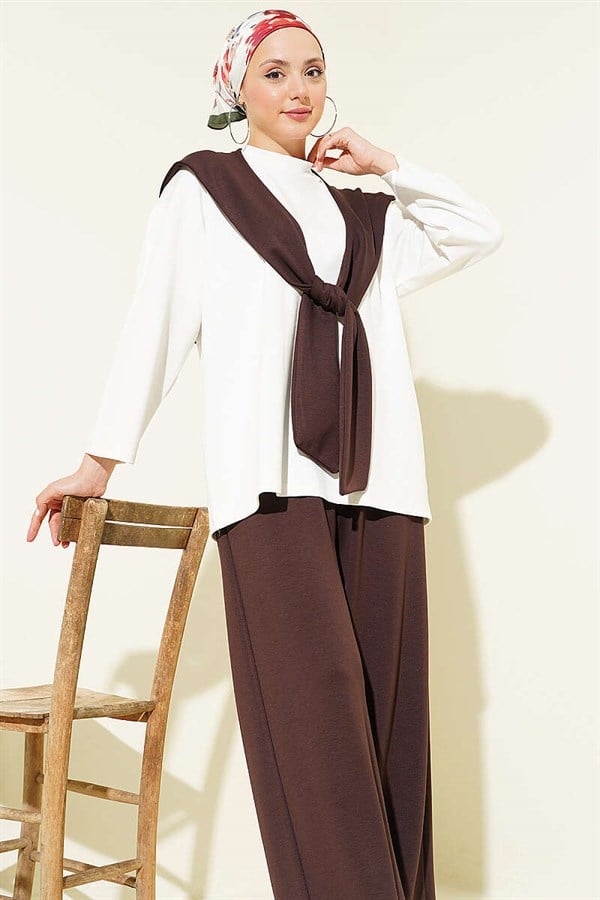 Basic 2 Piece Set with Shoulder Straps, Coffee