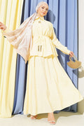 Modal 2 Piece Set with Shoulder Gathered Skirt, Yellow