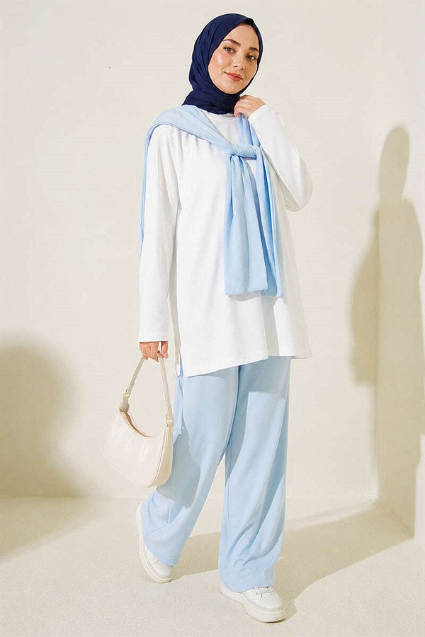 Loysha 2 Piece Set with Shoulder Detail, Ice Blue