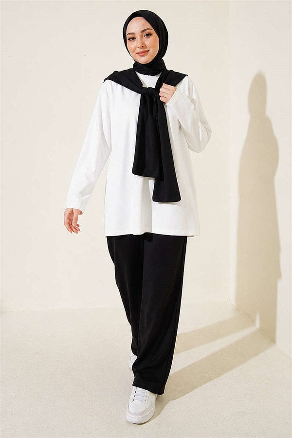 Loysha 2 Piece Set with Shoulder Detail, Black