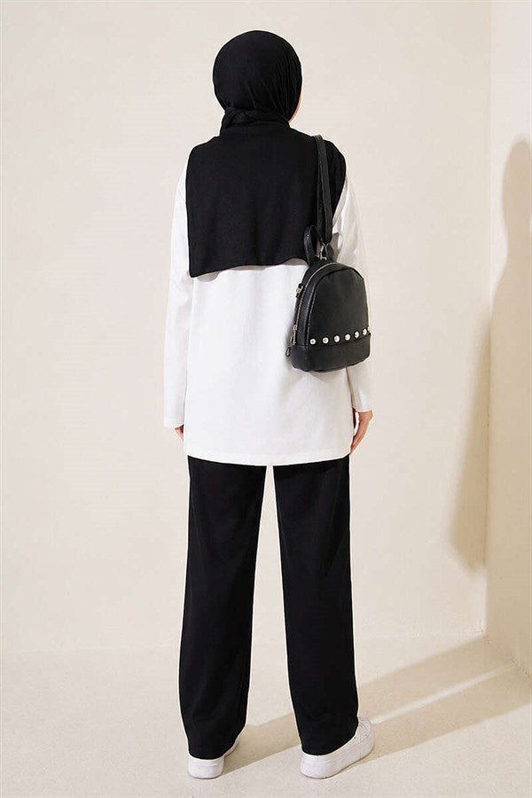Loysha 2 Piece Set with Shoulder Detail, Black