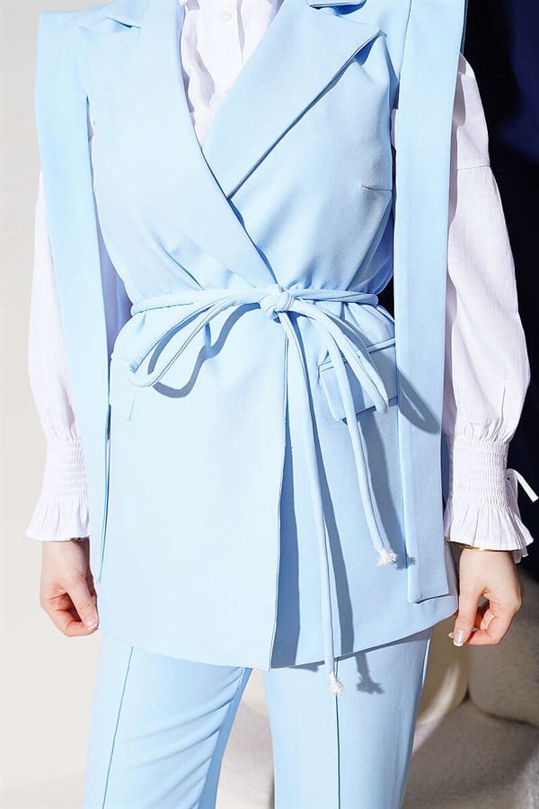 2 Piece Set with Shoulder Belt and Vest, Baby Blue
