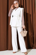 2 Piece Set with Shoulder Belt and Vest, White