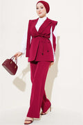 2 Piece Set with Shoulder Belt and Vest, Burgundy
