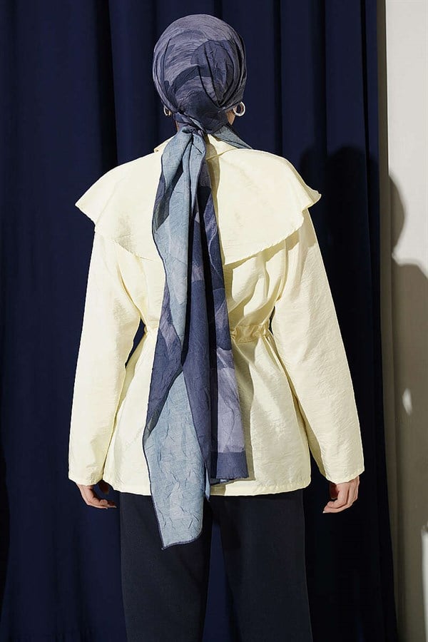 Shoulder-Separated Waist Tunnel Shirt, Yellow