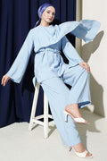 Modal 2 Piece Set with Shoulder Cape, Blue
