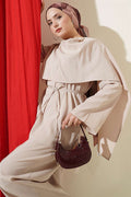 Modal 2 Piece Set with Shoulder Cape and Stone Embellishments