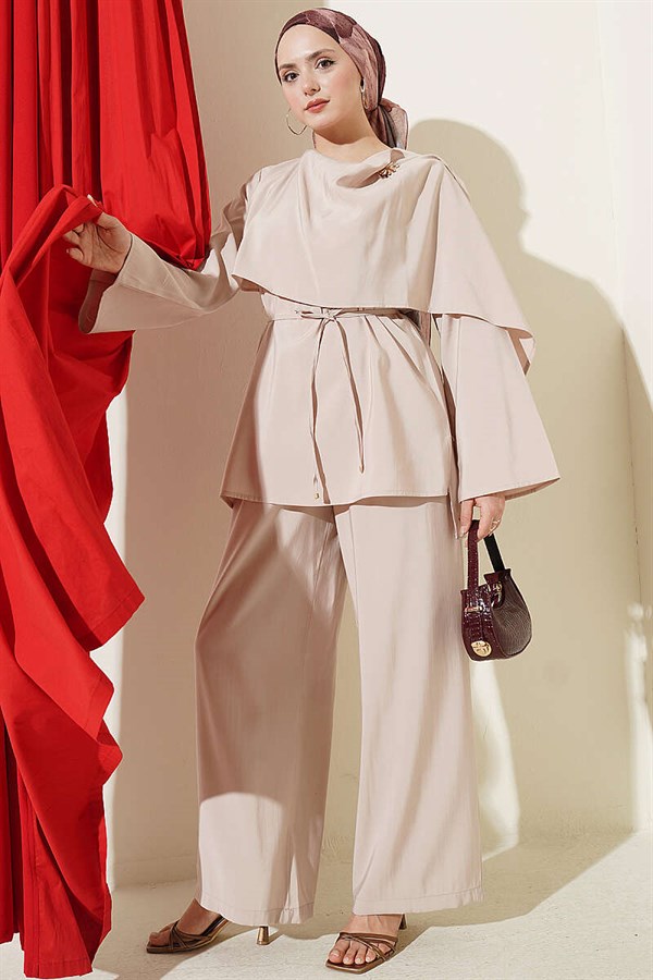 Modal 2 Piece Set with Shoulder Cape and Stone Embellishments