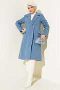 Shoulder Stoned Cashmere Coat Indigo