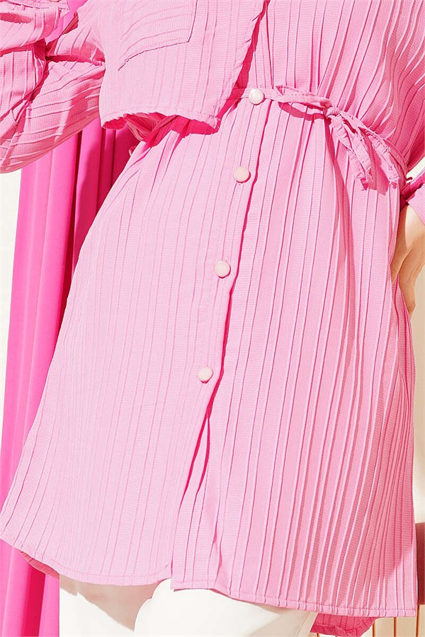 Pink Button-Down Pocket Shirt