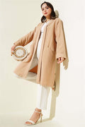 Open Front Pocket Cardigan Latte
