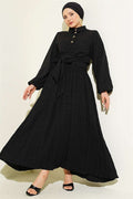 Black Skirt 2 Piece Set with Lace-Up Front and Gold Buttons