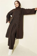2 Piece Set with British Detail on the Front, Dark Brown