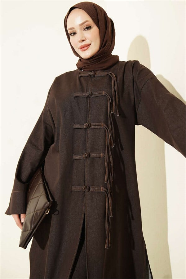 2 Piece Set with British Detail on the Front, Dark Brown