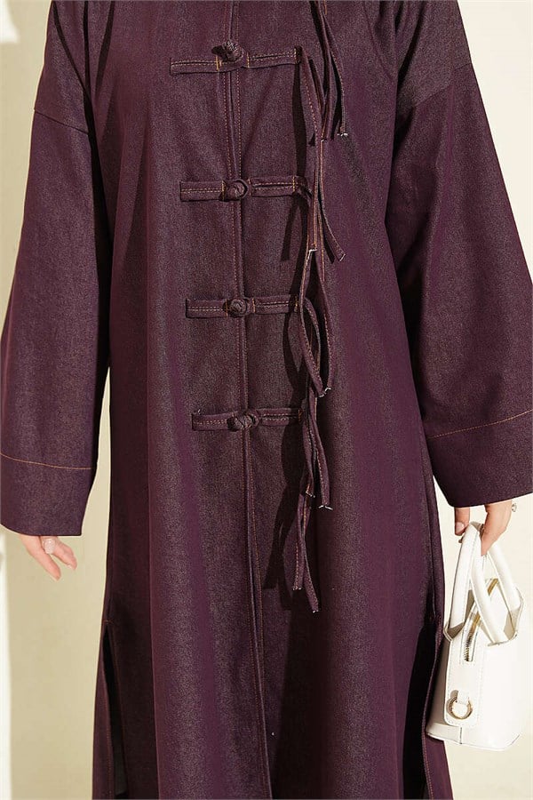 Front British Detail 2 Piece Set, Plum