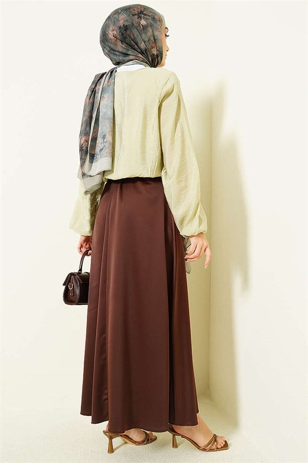 Front Button-Down Short Shirt in Light Green