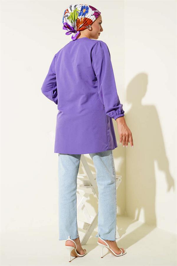 Lace-Up Shirt Purple